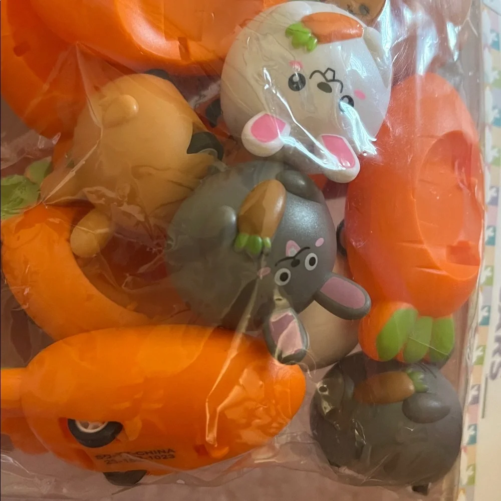 NWT 12pc Easter bunny carrot pull back car mini toys